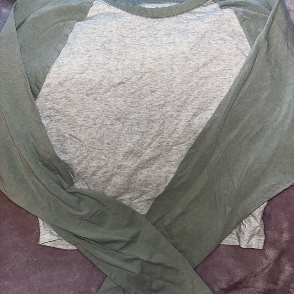 PINK Victoria's Secret Sage and Light Gray Top